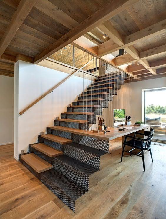 mẫu thiết kế cầu thang gỗ đẹp 54
