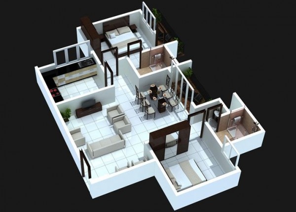 24 mẫu thiết kế căn hộ 2 phòng ngủ cho vợ chồng trẻ 11