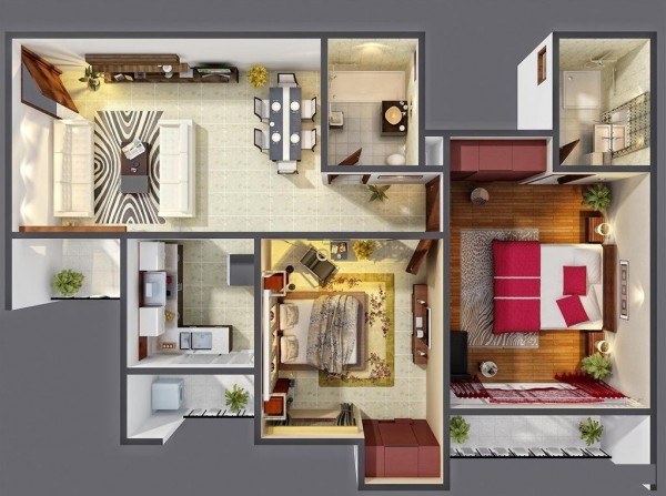 24 mẫu thiết kế căn hộ 2 phòng ngủ cho vợ chồng trẻ 14
