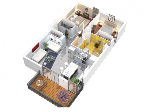 24 mẫu thiết kế căn hộ 2 phòng ngủ cho vợ chồng trẻ 15