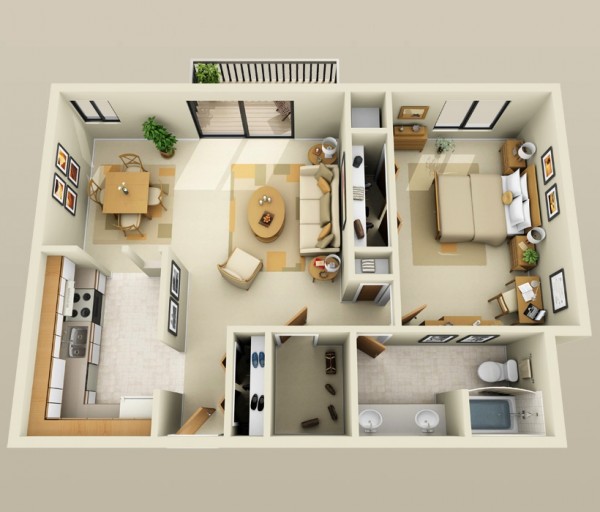 50 mẫu thiết kế căn hộ 1 phòng ngủ đẹp hiện đại 27
