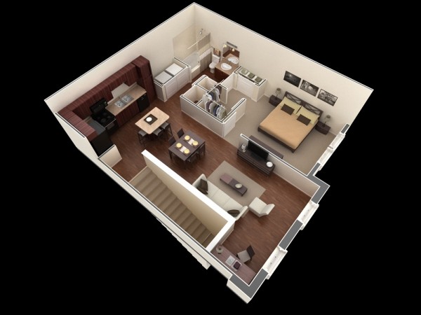 50 mẫu thiết kế căn hộ 1 phòng ngủ đẹp hiện đại 36