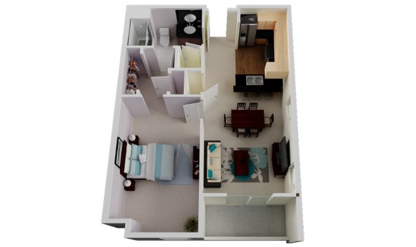 50 mẫu thiết kế căn hộ 1 phòng ngủ đẹp hiện đại 46