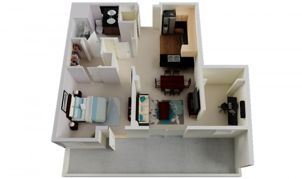 50 mẫu thiết kế căn hộ 1 phòng ngủ đẹp hiện đại 47
