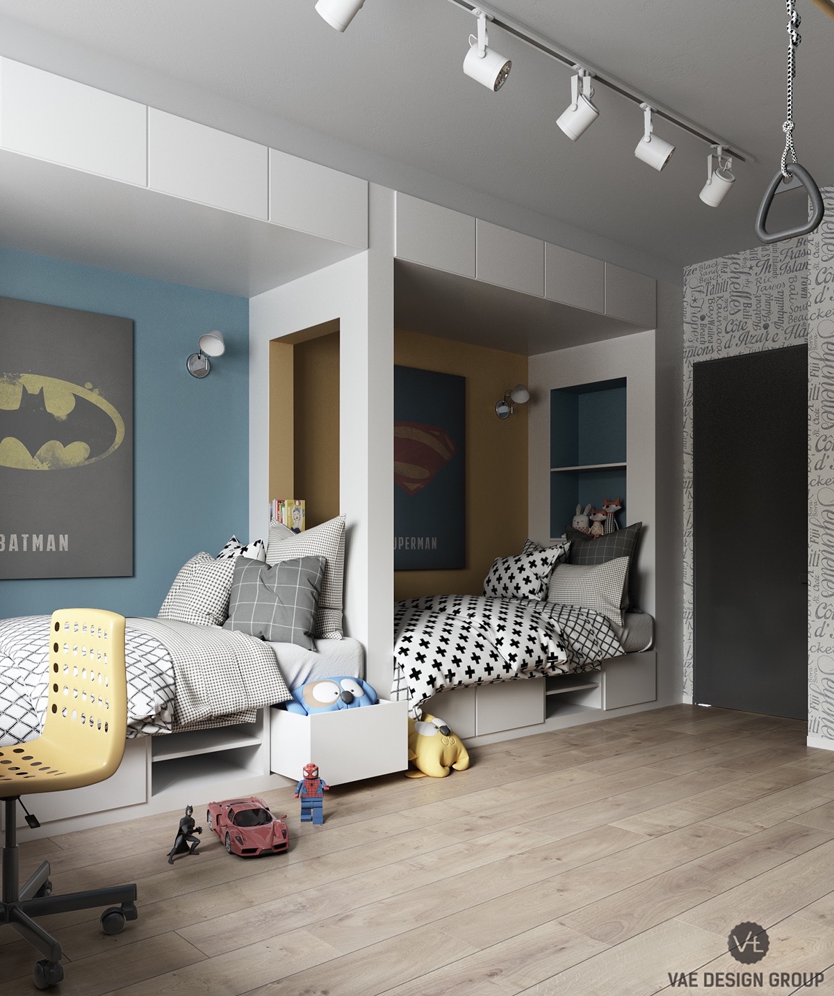 thiết kế phòng ngủ trẻ em sáng tạo hiện đại 29