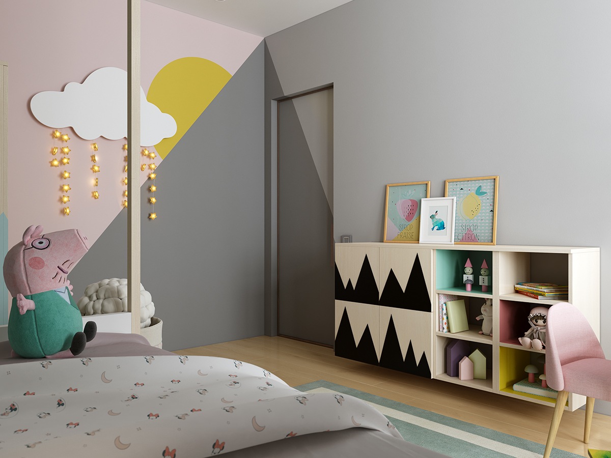 thiết kế phòng ngủ trẻ em sáng tạo hiện đại 6