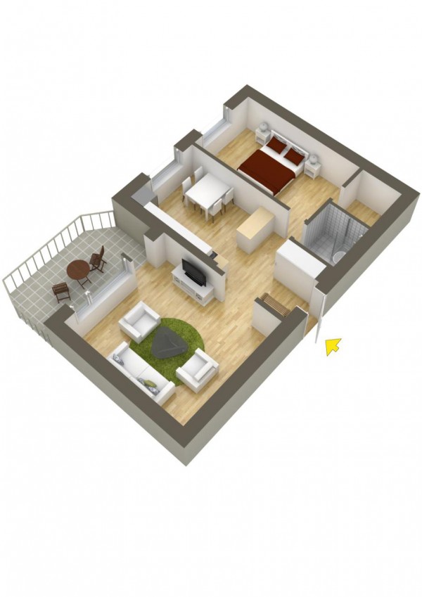 40+ mẫu thiết kế căn hộ có 1 phòng ngủ dành cho cặp vợ chồng trẻ 22