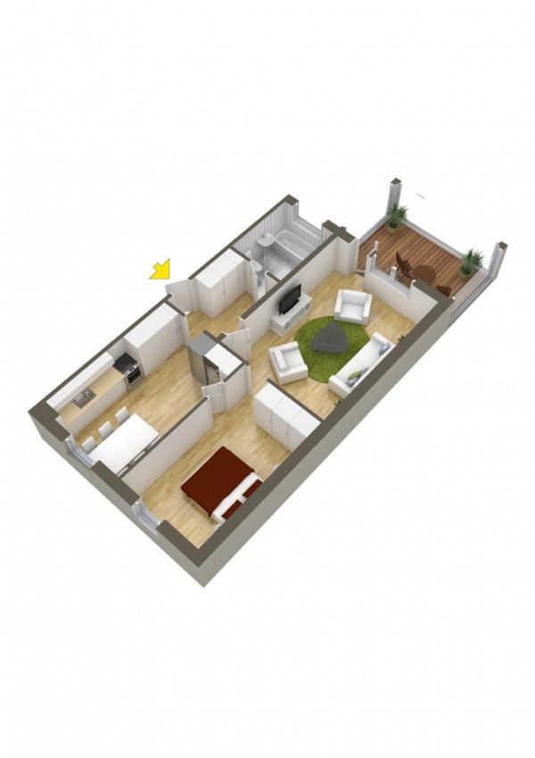 40+ mẫu thiết kế căn hộ có 1 phòng ngủ dành cho cặp vợ chồng trẻ 24