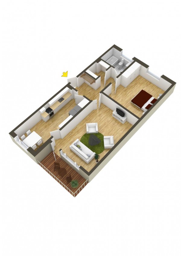 40+ mẫu thiết kế căn hộ có 1 phòng ngủ dành cho cặp vợ chồng trẻ 27