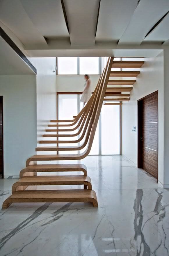 mẫu thiết kế cầu thang gỗ đẹp 67