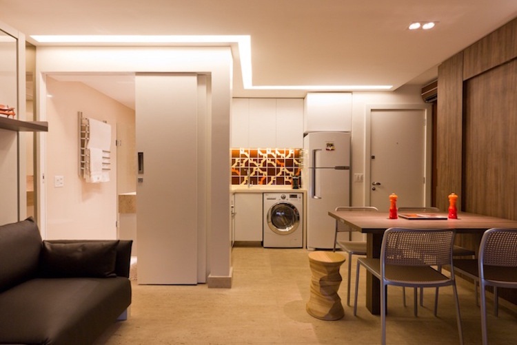 thiết kế căn hộ nhỏ đẹp sử dụng cửa trượt kiểu nhật