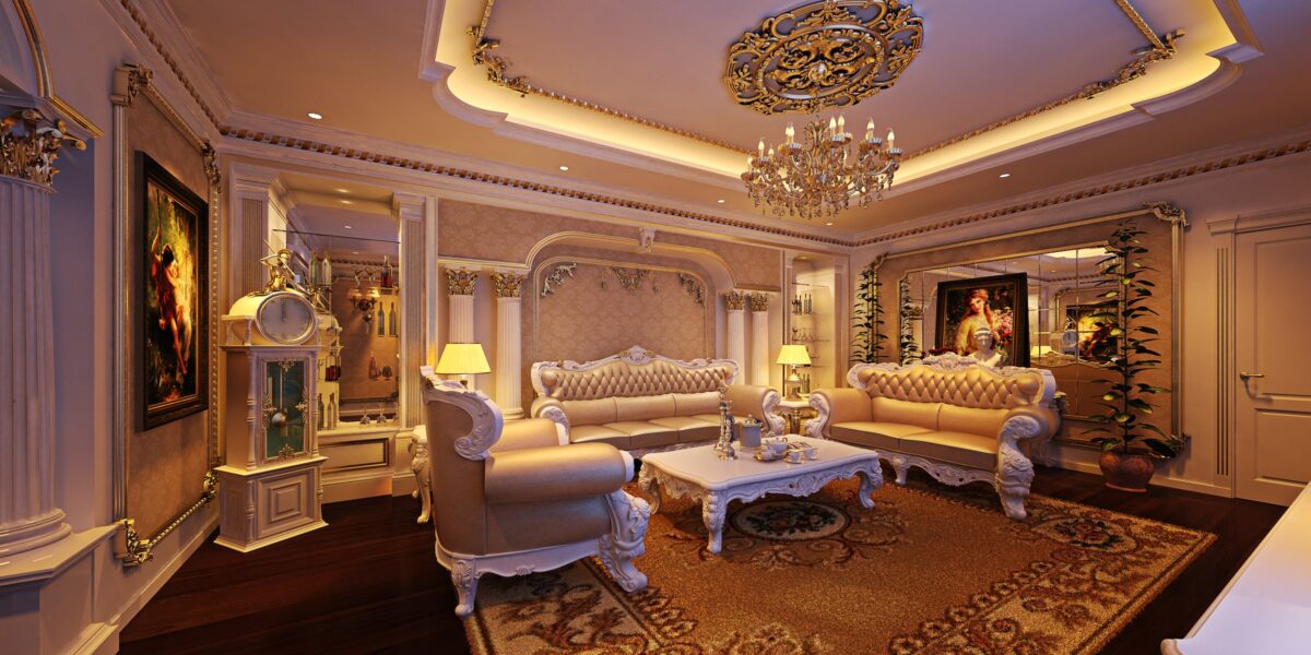 Mẫu thiết kế nội thất phòng khách biệt thự cổ điển châu Á Thiết kế nội thất phòng khách nhà cấp 4