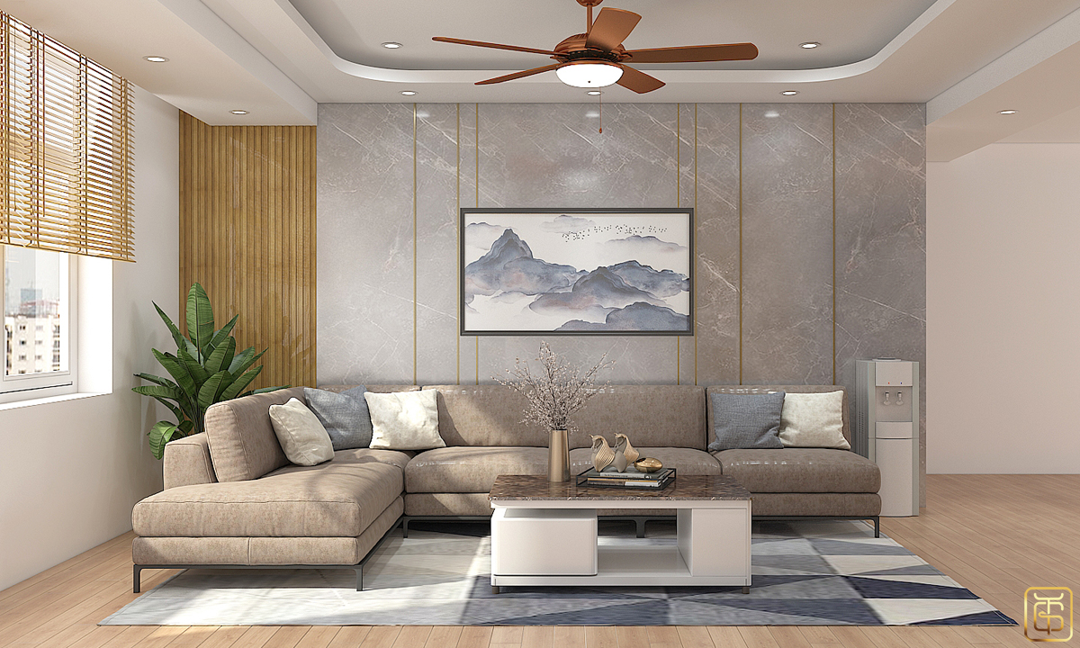 Không gian phòng khách trở nên ấm áp, nhẹ nhàng hơn với mẫu sofa - Thiết kế nội thất phòng khách nhà cấp 4 nỉ