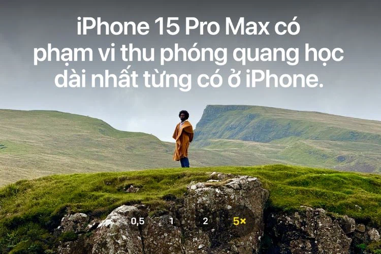 IPhone 15 Pro Max có zoom quang 5x (Tín dụng hình ảnh: Apple)